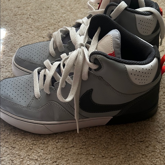 Nike Kids Gray and White High-Top Sneakers - Picture 4 of 8